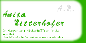 anita mitterhofer business card